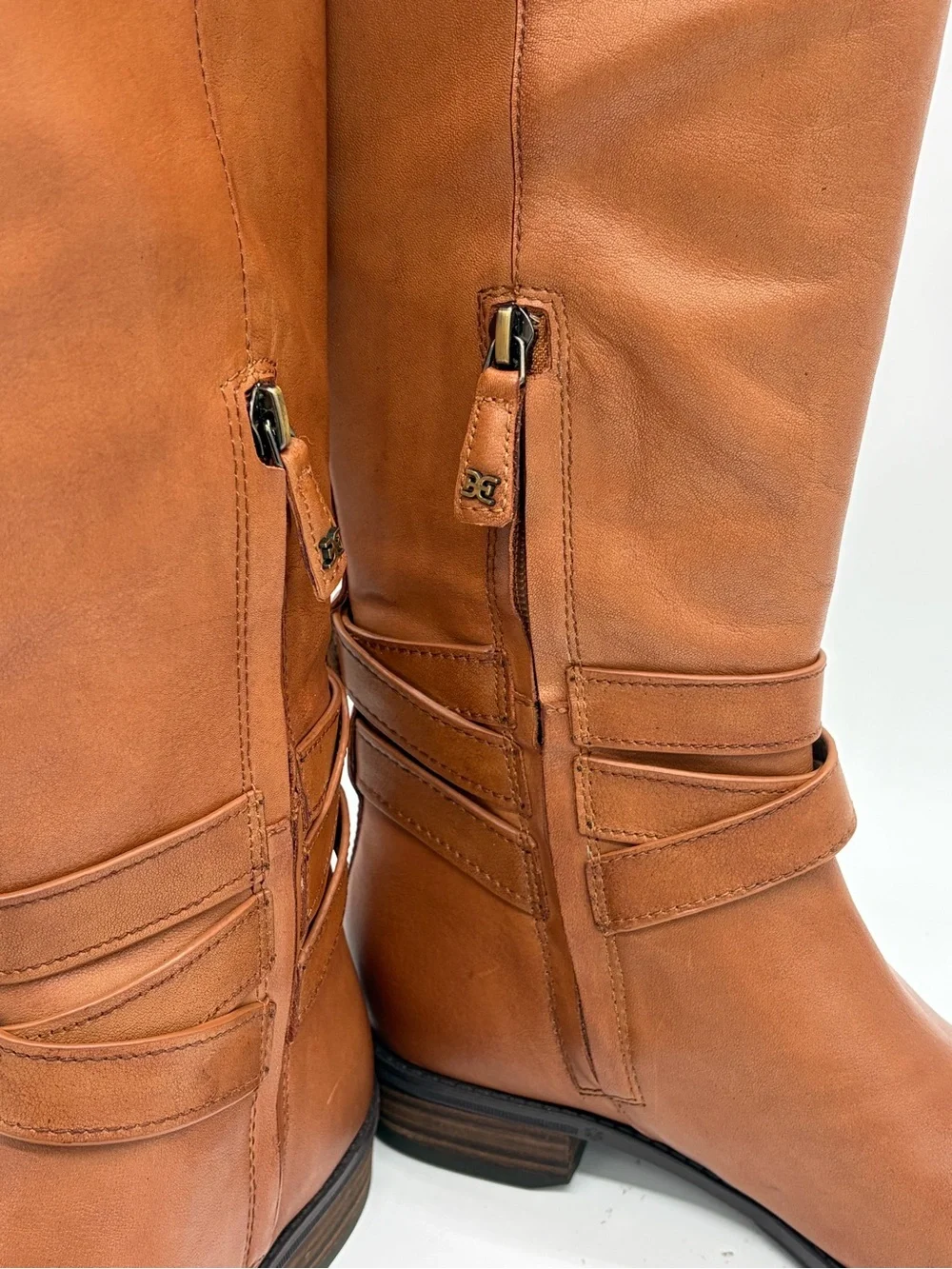 Sam Edelman Pansy Chestnut Leather Over-The-Knee Buckle Boots